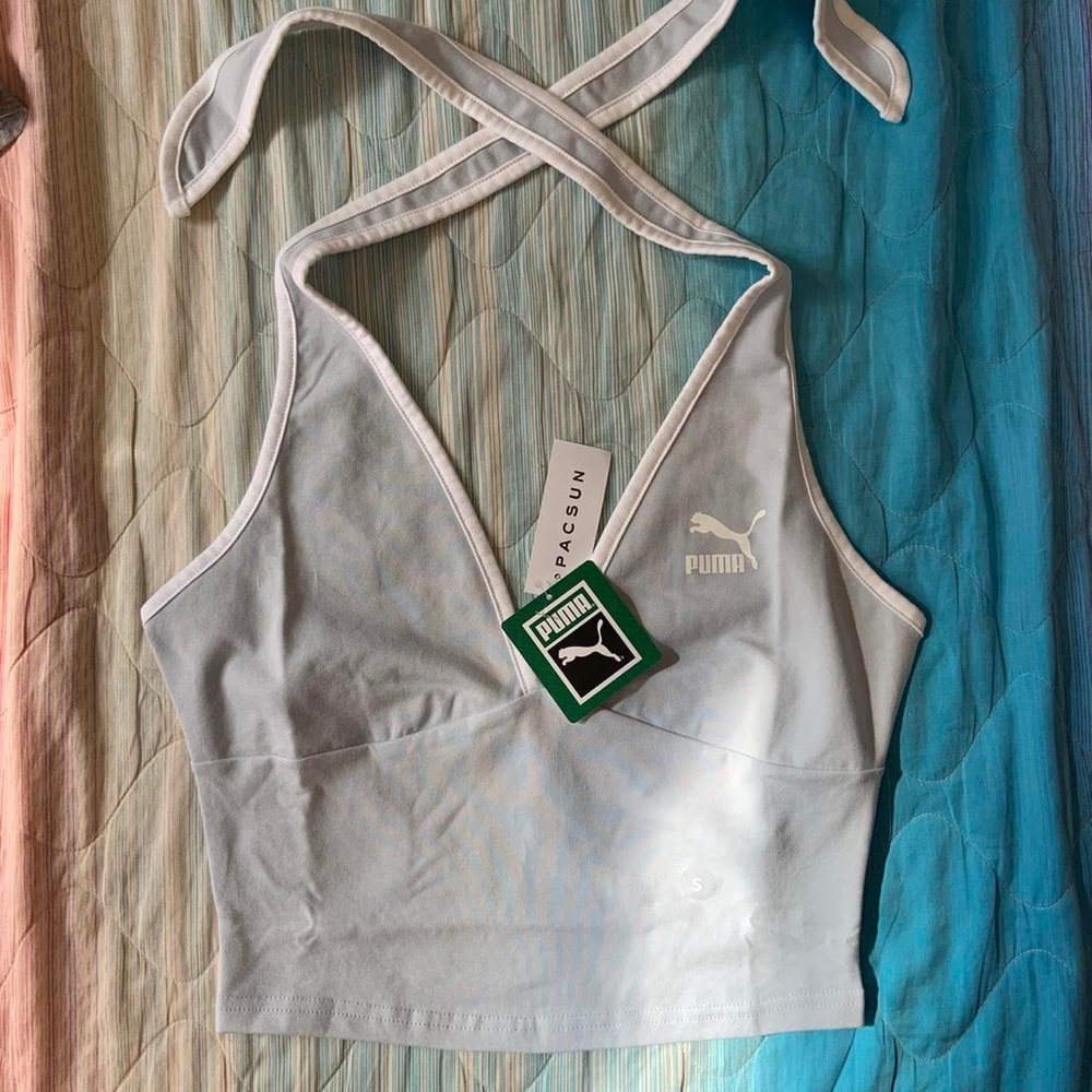 PUMA Light Blue Resort Halter Top